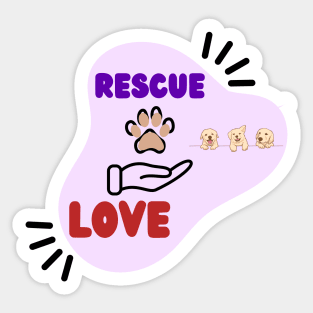 Rescue Love Design Rescue Dogs Sticker